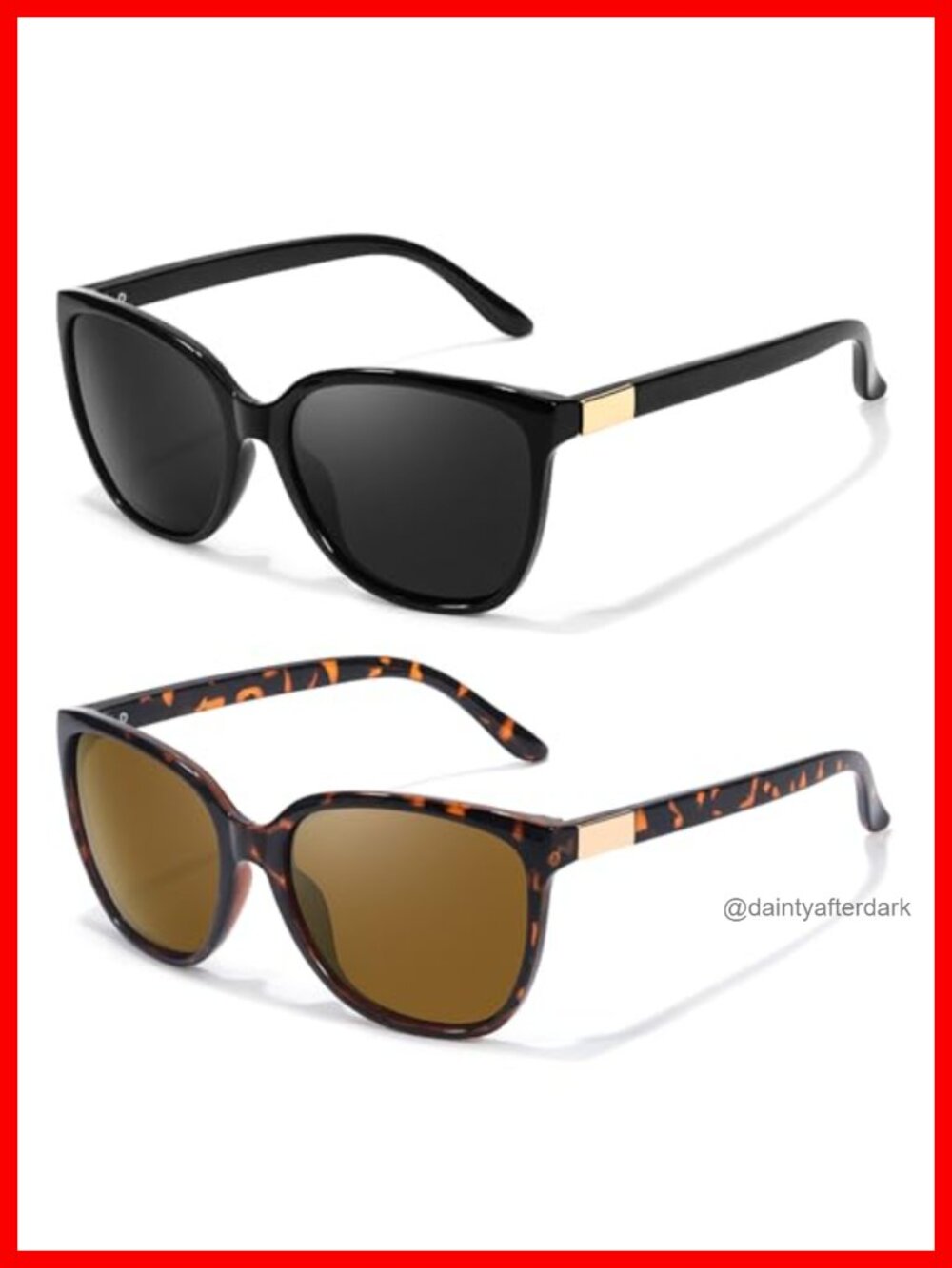 Polarized Square Sunglasses UV400 Retro Full Frame Women's Eyewear